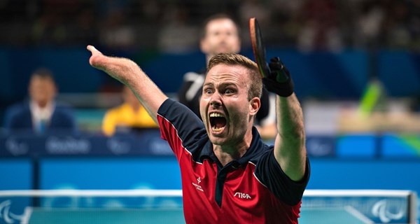 Peter Rosenmeier vunder guld i bordtennis til PL i Rio. Foto: Lars Møller