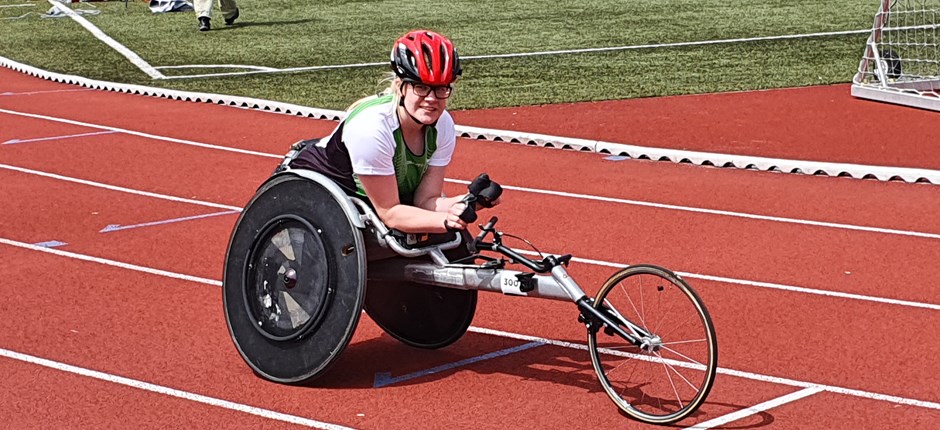 13-årige Freya Jørgensen fra Kolding er pt. Danmarks eneste kvindelige kørestolsracer. Foto: Privat