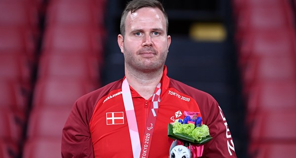 Peter Rosenmeier på medaljeskamlen. Foto: Lars Møller.