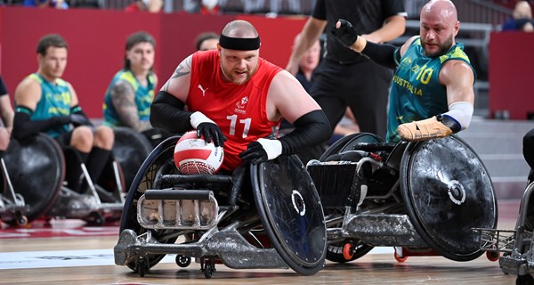 De danske landsholdsspillere i kørestolsrugby er i weekenden aktion for deres klubhold ved DM i Viborg. Foto: Leesfoto.net