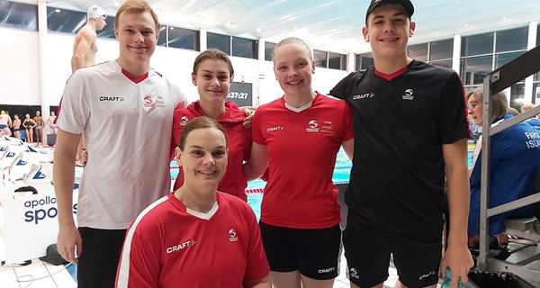 Jakob Heeb, Freja Kvist, Camilla Bitt Witz, Alexander Hillhouse og Karina Lauridsen udgjorde det danske landshold til de Nordiske Mesterskaber.