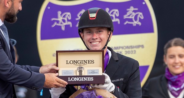 Tobias Thorning Jørgensen og Jolene blev verdensmestre i freestyle med den rekordhøje bedømmelse 86,513%. Foto: FEI.