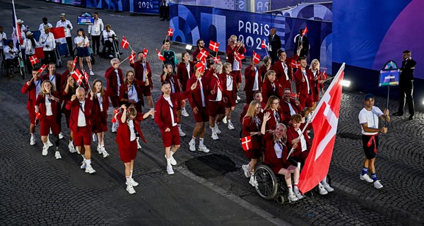 Den danske PL-delegation til åbningsceremoni ved de Paralympiske Lege i Paris 2024. Foto: Lars Møller.