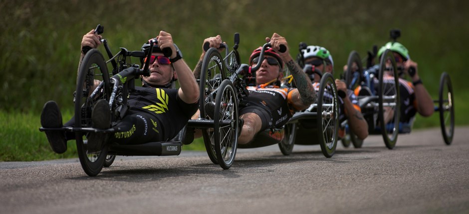 Håndcykelryttere i aktion ved DM i paracykling 2019. Foto: Sonni K. Frederiksen