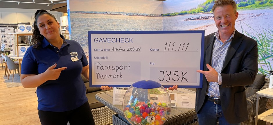JYSK donerer 111.111 kroner til Parasport Danmark.