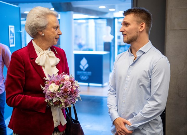 H.K.H. Prinsesse Benedikte i samtale med Daniel Wagner. Foto: Lars Møller.