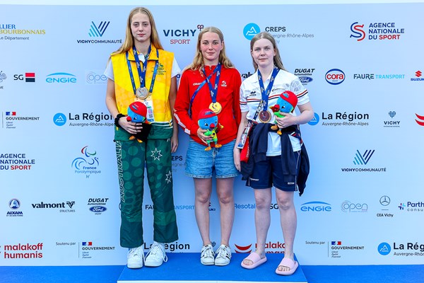 Maria Kjer Rasmussen (i midten) vandt otte guldmedaljer ved Global Games.