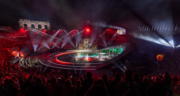 Billede fra åbningsceremonien til Vinter-PL 2026 ved Arena di Verona. Foto: OIS/David Garbelli