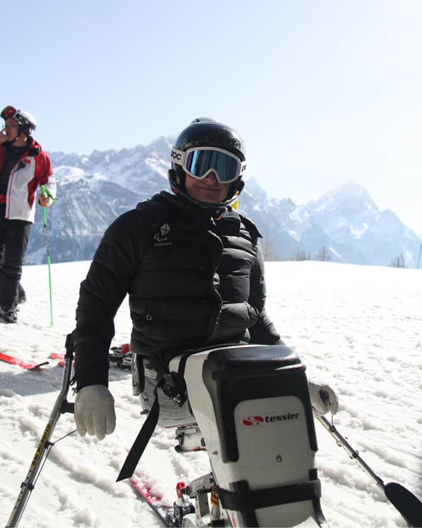 Adam Nybo under en træning i Cortina, Italien.