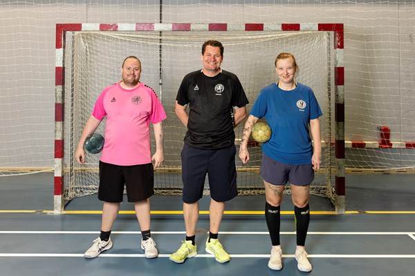 Martin Jørgensen, træner Henrik Dahlhof Jensen og Nanja Nielsen.
